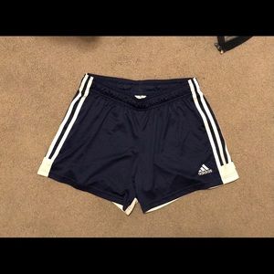 navy blue adidas women’s soccer shorts